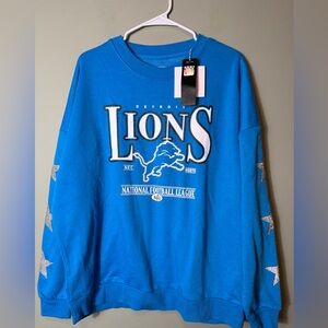 Gameday Couture Women's Blue Detroit Lions Settle the Score Sweatshirt Med NWT